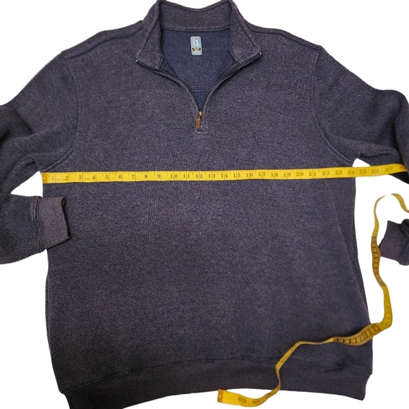 PGA Tour Men's Blue Quarter Zip Fleece Lined Knit Pullover Size XL - Picture 7 of 8
